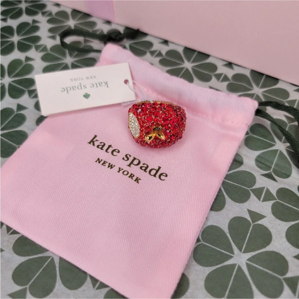 NWT KATE SPADE APPLE RING SIZE 8 - Picture 3 of 5